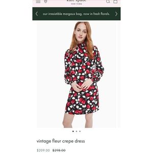 Kate spade vintage fleur crepe dress